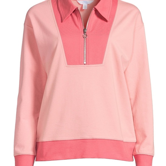 Time and Tru Women's Quarter Zip Sweatshirt. Size L (12-14) BNWT - Picture 3 of 5